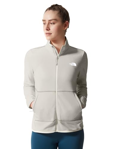 THE NORTH FACE - Damen Canyonlands Fleecejacke mit durchgehendem Reißverschluss - Teddyjacke für Wanderungen und Outdoor-Aktivitäten - White Dune Heather, S