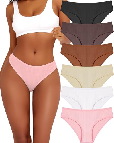 BeReady 6er Pack Unterhosen Damen Baumwolle Stretch Slips Baumwoll Hipster Bequeme Unterwäsche Cotton Underwear Atmungsaktive Slip Frauen Mehrpack S-XL