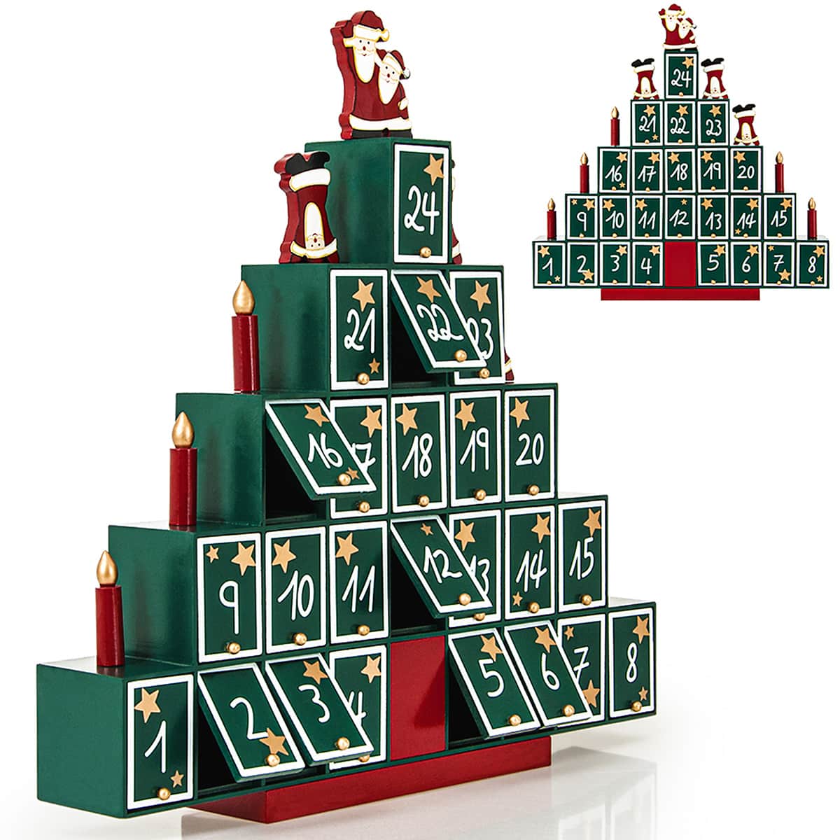 Adventskalender Pyramide Holz